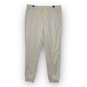 Aeropostale Active Stretch Twill Tapered Joggers Cream Tan Khaki Men’s Medium